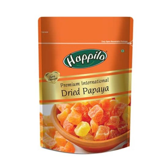Picture of Happilo Premium International Dried Papaya 200g | Sweet & Tasty Dehydrated Tropical Dry Fruit Snacks | Healthy snack | Dietary Fiber and Natural Antioxidants | Premium Dried Fruits