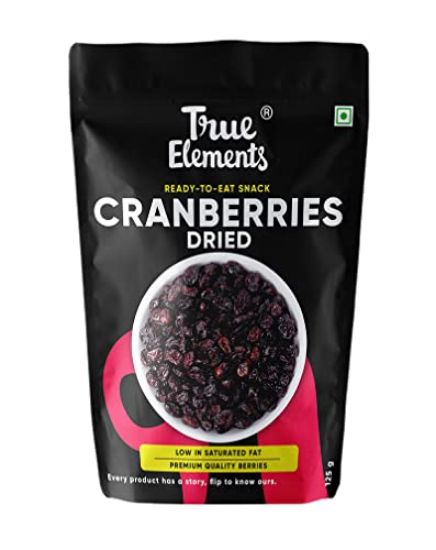 Picture of True Elements Whole Cranberries 125g - Cranberry Dry Fruit | Non-GMO, Gluten Free & Vegan Dried Berries