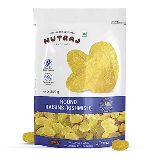 Picture of Nutraj Healthy Bites Raisins, 250g Kishmish | Rich in Iron & Vitamin B | Seedless Green Kishmish | Healthy Snacks | Dry Fruits | Healthy and Tasty Snacks