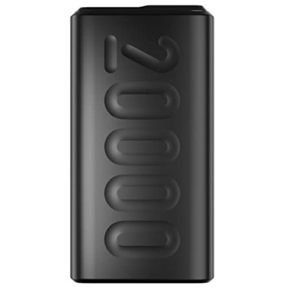Picture of Ambrane 20000mAh Power Bank with 20W Fast Charging, Triple Output, Power Delivery, Type C Input, Made in India, Multi-Layer Protection, Li-Polymer + Type C Cable (Stylo-20k, Black)