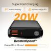 Picture of Ambrane 20000mAh Power Bank with 20W Fast Charging, Triple Output, Power Delivery, Type C Input, Made in India, Multi-Layer Protection, Li-Polymer + Type C Cable (Stylo-20k, Black)