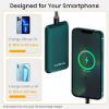 Picture of Ambrane 10000mAh Compact Powerbank, 22.5W Fast Charging, Dual Output Ports 1 USB & 1 Type-C, Power Delivery, Quick Charge, Li-Polymer for iPhone, Android & Other Devices (Powerlit, Green)