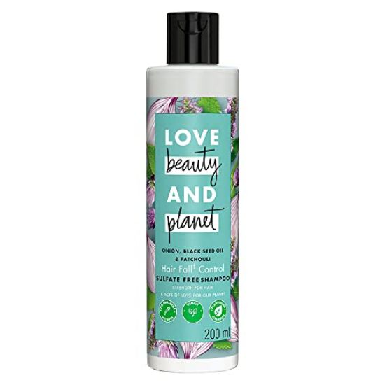 Picture of Love Beauty & Planet Onion, Black Seed & Patchouli Hairfall Control Shampoo | Sulfate Free, 200ml
